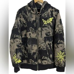 Insomniac Escape Rave Festival Terror Horror Graphic Zip Up Hoodie
